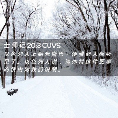 Picture 02 - 士 师 记 20:3 CUVS - 以 色 列 人 上 到 米 斯 巴 ， 便 雅 - Bible Verse Picture