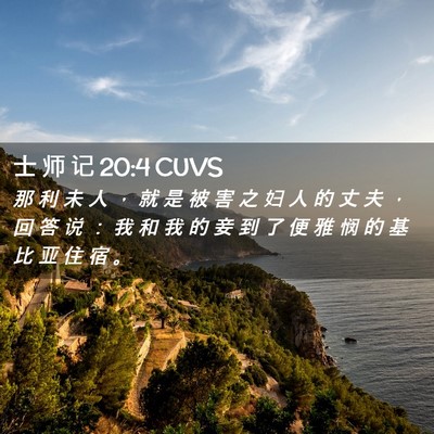 Picture 02 - 士 师 记 20:4 CUVS - 那 利 未 人 ， 就 是 被 害 之 妇 人 - Bible Verse Picture