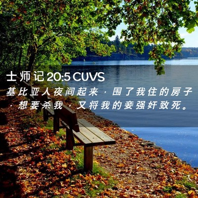 Picture 02 - 士 师 记 20:5 CUVS - 基 比 亚 人 夜 间 起 来 ， 围 了 我 - Bible Verse Picture