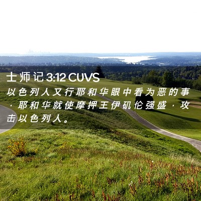 Picture 02 - 士 师 记 3:12 CUVS - 以 色 列 人 又 行 耶 和 华 眼 中 看 - Bible Verse Picture