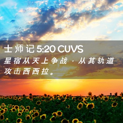 Picture 02 - 士 师 记 5:20 CUVS - 星 宿 从 天 上 争 战 ， 从 其 轨 道 - Bible Verse Picture
