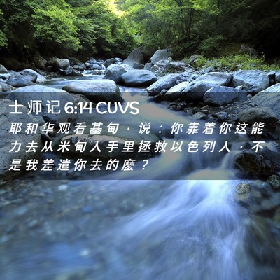 Picture 02 - 士 师 记 6:14 CUVS - 耶 和 华 观 看 基 甸 ， 说 ： 你 靠 - Bible Verse Picture