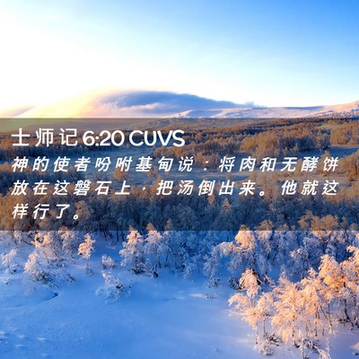 Picture 02 - 士 师 记 6:20 CUVS - 神 的 使 者 吩 咐 基 甸 说 ： 将 肉 - Bible Verse Picture