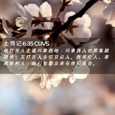 Picture 02 - 士 师 记 6:35 CUVS - 他 打 发 人 走 遍 玛 拿 西 地 ， 玛 - Bible Verse Picture