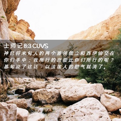 Picture 02 - 士 师 记 8:3 CUVS - 神 已 将 米 甸 人 的 两 个 首 领 俄 - Bible Verse Picture