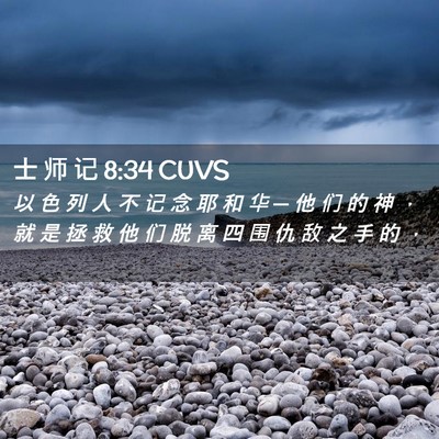 Picture 02 - 士 师 记 8:34 CUVS - 以 色 列 人 不 记 念 耶 和 华 ─ 他 - Bible Verse Picture