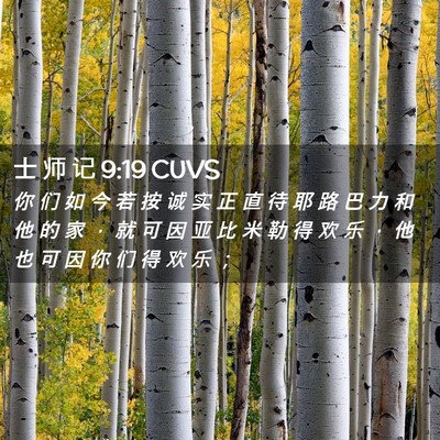 Picture 02 - 士 师 记 9:19 CUVS - 你 们 如 今 若 按 诚 实 正 直 待 耶 - Bible Verse Picture