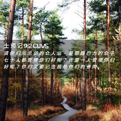 Picture 02 - 士 师 记 9:2 CUVS - 请 你 们 问 示 剑 的 众 人 说 ， 是 - Bible Verse Picture