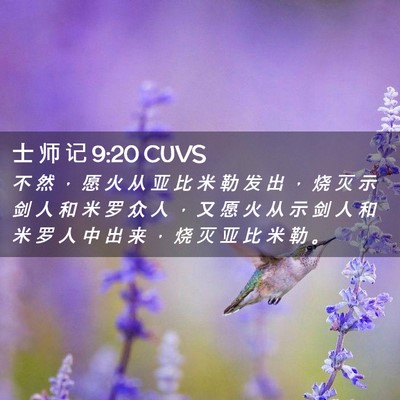 Picture 02 - 士 师 记 9:20 CUVS - 不 然 ， 愿 火 从 亚 比 米 勒 发 出 - Bible Verse Picture