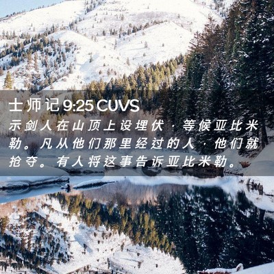 Picture 02 - 士 师 记 9:25 CUVS - 示 剑 人 在 山 顶 上 设 埋 伏 ， 等 - Bible Verse Picture