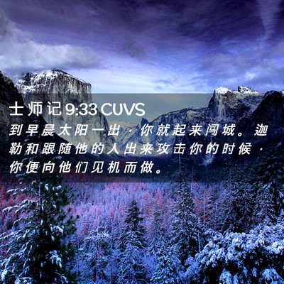 Picture 02 - 士 师 记 9:33 CUVS - 到 早 晨 太 阳 一 出 ， 你 就 起 来 - Bible Verse Picture