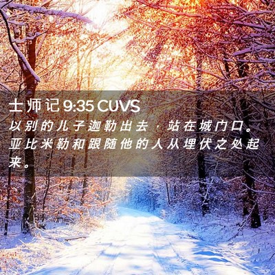 Picture 02 - 士 师 记 9:35 CUVS - 以 别 的 儿 子 迦 勒 出 去 ， 站 在 - Bible Verse Picture