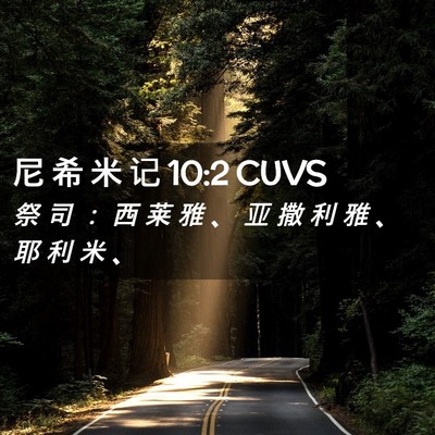 Picture 02 - 尼 希 米 记 10:2 CUVS - 祭 司 ： 西 莱 雅 、 亚 撒 利 雅 、 - Bible Verse Picture