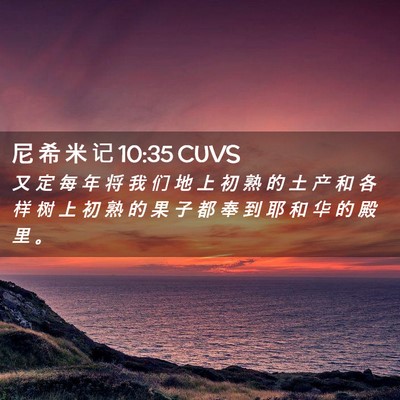 Picture 02 - 尼 希 米 记 10:35 CUVS - 又 定 每 年 将 我 们 地 上 初 熟 的 - Bible Verse Picture