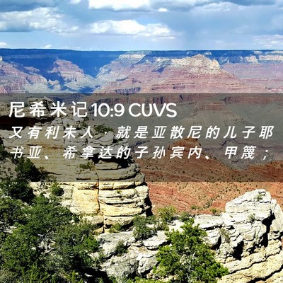 Picture 02 - 尼 希 米 记 10:9 CUVS - 又 有 利 未 人 ， 就 是 亚 散 尼 的 - Bible Verse Picture