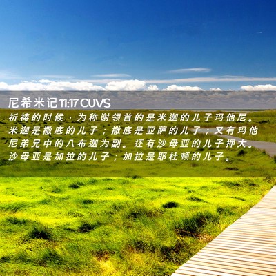 Picture 02 - 尼 希 米 记 11:17 CUVS - 祈 祷 的 时 候 ， 为 称 谢 领 首 的 - Bible Verse Picture