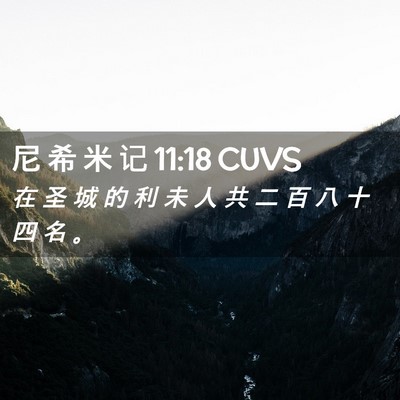 Picture 02 - 尼 希 米 记 11:18 CUVS - 在 圣 城 的 利 未 人 共 二 百 八 十 - Bible Verse Picture