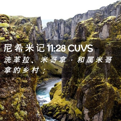 Picture 02 - 尼 希 米 记 11:28 CUVS - 洗 革 拉 、 米 哥 拿 ， 和 属 米 哥 - Bible Verse Picture