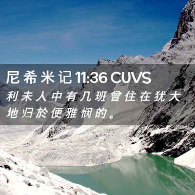 Picture 02 - 尼 希 米 记 11:36 CUVS - 利 未 人 中 有 几 班 曾 住 在 犹 大 - Bible Verse Picture