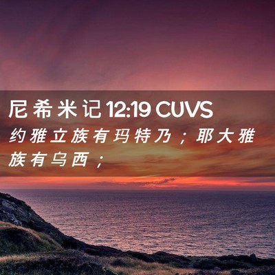 Picture 02 - 尼 希 米 记 12:19 CUVS - 约 雅 立 族 有 玛 特 乃 ； 耶 大 雅 - Bible Verse Picture