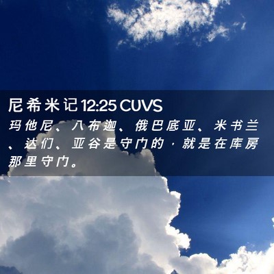 Picture 02 - 尼 希 米 记 12:25 CUVS - 玛 他 尼 、 八 布 迦 、 俄 巴 底 亚 - Bible Verse Picture