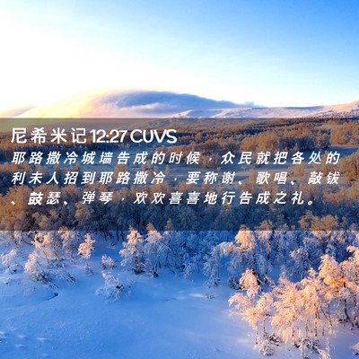Picture 02 - 尼 希 米 记 12:27 CUVS - 耶 路 撒 冷 城 墙 告 成 的 时 候 ， - Bible Verse Picture