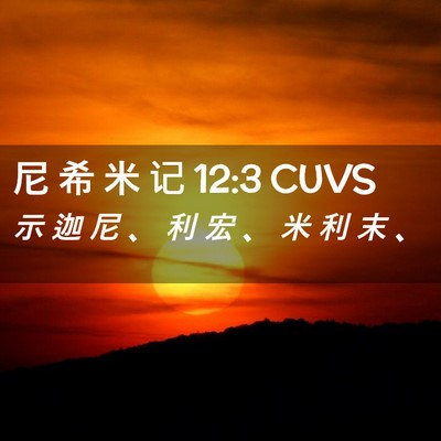 Picture 02 - 尼 希 米 记 12:3 CUVS - 示 迦 尼 、 利 宏 、 米 利 末 - Bible Verse Picture