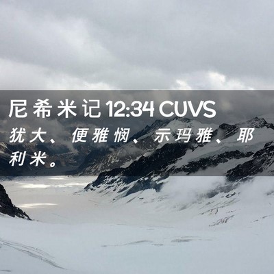 Picture 02 - 尼 希 米 记 12:34 CUVS - 犹 大 、 便 雅 悯 、 示 玛 雅 、 耶 - Bible Verse Picture