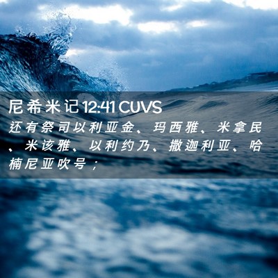 Picture 02 - 尼 希 米 记 12:41 CUVS - 还 有 祭 司 以 利 亚 金 、 玛 西 雅 - Bible Verse Picture