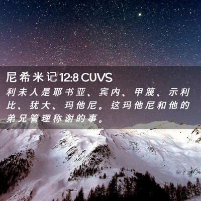Picture 02 - 尼 希 米 记 12:8 CUVS - 利 未 人 是 耶 书 亚 、 宾 内 、 甲 - Bible Verse Picture