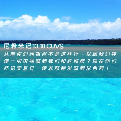 Picture 02 - 尼 希 米 记 13:18 CUVS - 从 前 你 们 列 祖 岂 不 是 这 样 行 - Bible Verse Picture