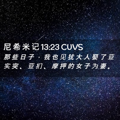 Picture 02 - 尼 希 米 记 13:23 CUVS - 那 些 日 子 ， 我 也 见 犹 大 人 娶 - Bible Verse Picture