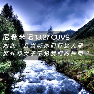 Picture 02 - 尼 希 米 记 13:27 CUVS - 如 此 ， 我 岂 听 你 们 行 这 大 恶 - Bible Verse Picture
