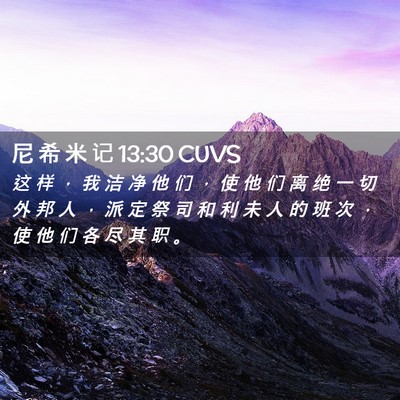 Picture 02 - 尼 希 米 记 13:30 CUVS - 这 样 ， 我 洁 净 他 们 ， 使 他 们 - Bible Verse Picture
