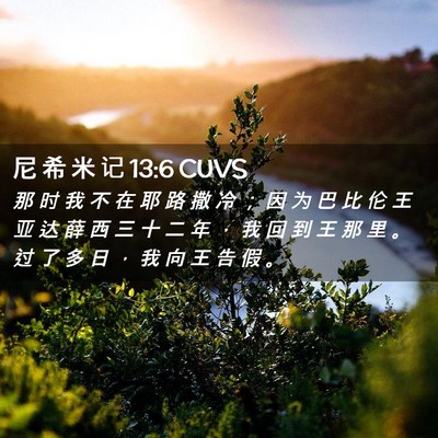 Picture 02 - 尼 希 米 记 13:6 CUVS - 那 时 我 不 在 耶 路 撒 冷 ； 因 为 - Bible Verse Picture