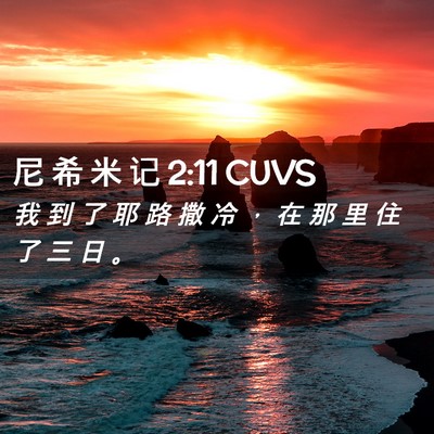 Picture 02 - 尼 希 米 记 2:11 CUVS - 我 到 了 耶 路 撒 冷 ， 在 那 里 住 - Bible Verse Picture