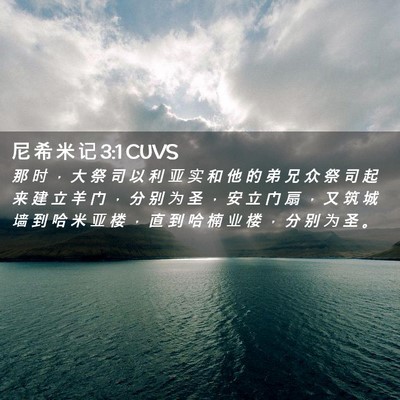 Picture 02 - 尼 希 米 记 3:1 CUVS - 那 时 ， 大 祭 司 以 利 亚 实 和 他 - Bible Verse Picture