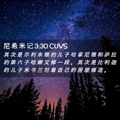 Picture 02 - 尼 希 米 记 3:30 CUVS - 其 次 是 示 利 米 雅 的 儿 子 哈 拿 - Bible Verse Picture
