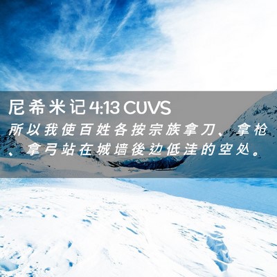 Picture 02 - 尼 希 米 记 4:13 CUVS - 所 以 我 使 百 姓 各 按 宗 族 拿 刀 - Bible Verse Picture