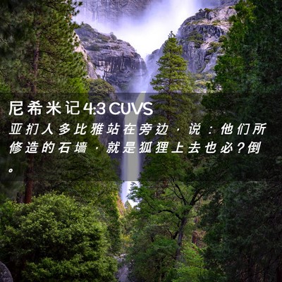 Picture 02 - 尼 希 米 记 4:3 CUVS - 亚 扪 人 多 比 雅 站 在 旁 边 ， 说 - Bible Verse Picture