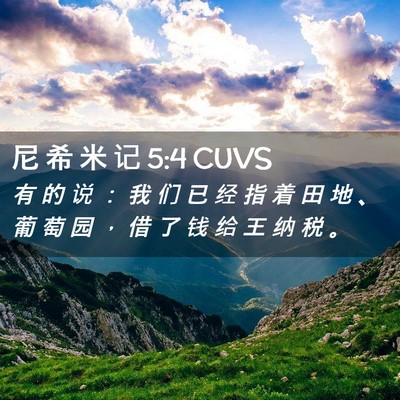 Picture 02 - 尼 希 米 记 5:4 CUVS - 有 的 说 ： 我 们 已 经 指 着 田 地 - Bible Verse Picture