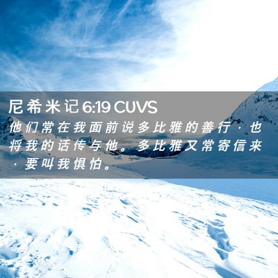 Picture 02 - 尼 希 米 记 6:19 CUVS - 他 们 常 在 我 面 前 说 多 比 雅 的 - Bible Verse Picture
