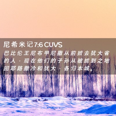 Picture 02 - 尼 希 米 记 7:6 CUVS - 巴 比 伦 王 尼 布 甲 尼 撒 从 前 掳 - Bible Verse Picture