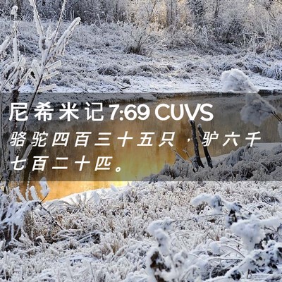 Picture 02 - 尼 希 米 记 7:69 CUVS - 骆 驼 四 百 三 十 五 只 ， 驴 六 千 - Bible Verse Picture
