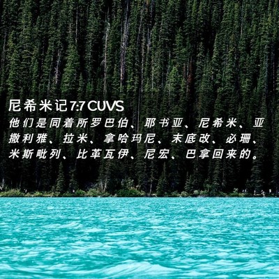 Picture 02 - 尼 希 米 记 7:7 CUVS - 他 们 是 同 着 所 罗 巴 伯 、 耶 书 - Bible Verse Picture