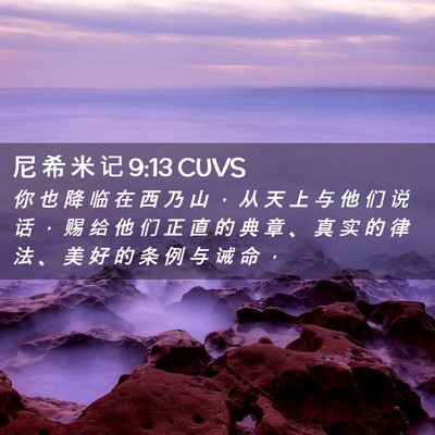 Picture 02 - 尼 希 米 记 9:13 CUVS - 你 也 降 临 在 西 乃 山 ， 从 天 上 - Bible Verse Picture