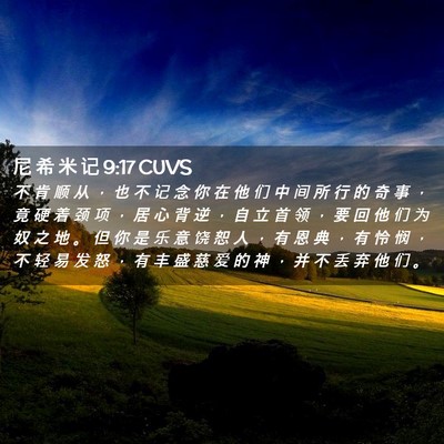Picture 02 - 尼 希 米 记 9:17 CUVS - 不 肯 顺 从 ， 也 不 记 念 你 在 他 - Bible Verse Picture