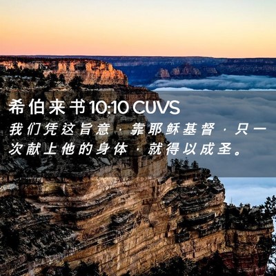 Picture 02 - 希 伯 来 书 10:10 CUVS - 我 们 凭 这 旨 意 ， 靠 耶 稣 基 督 - Bible Verse Picture