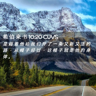 Picture 02 - 希 伯 来 书 10:20 CUVS - 是 藉 着 他 给 我 们 开 了 一 条 又 - Bible Verse Picture