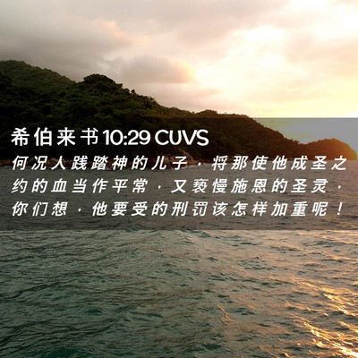 Picture 02 - 希 伯 来 书 10:29 CUVS - 何 况 人 践 踏 神 的 儿 子 ， 将 那 - Bible Verse Picture